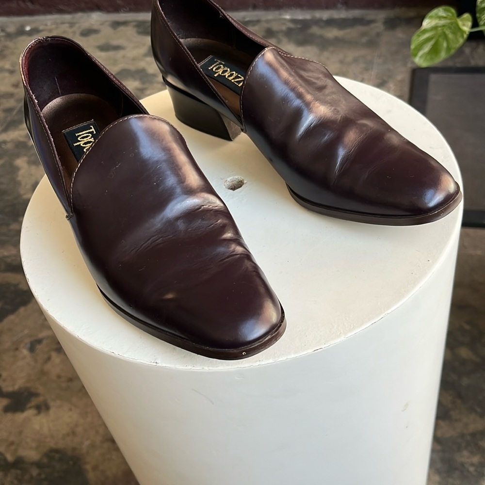Vintage Topazio leather loafers in deep brown